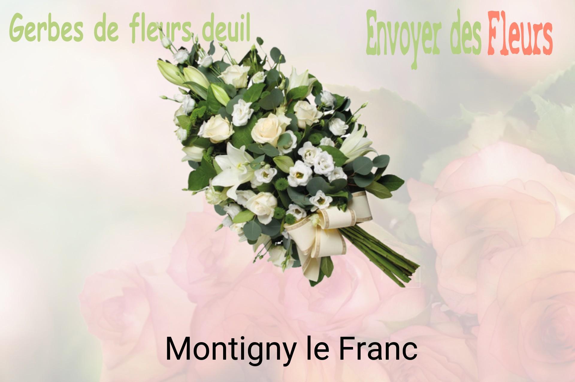 Gerbe de fleurs de deuil livrée à Montigny-le-Franc